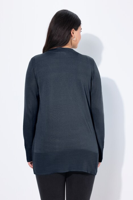 Strickjacke, V-Ausschnitt, Knopfleiste, Feinstrick