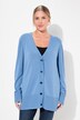 Cardigan en maille fine, encolure en V et patte de boutonnage
