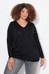 Pull col en V, manches longues, maille fine et douce