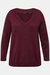 Pull col en V, manches longues, maille fine et douce