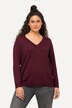 Pull col en V, manches longues, maille fine et douce