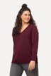 Pull col en V, manches longues, maille fine et douce