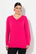 Pull col en V, manches longues, maille fine et douce