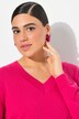 Pull col en V, manches longues, maille fine et douce