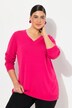 Pull col en V, manches longues, maille fine et douce