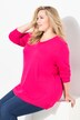 Pull col en V, manches longues, maille fine et douce