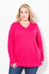 Pull col en V, manches longues, maille fine et douce