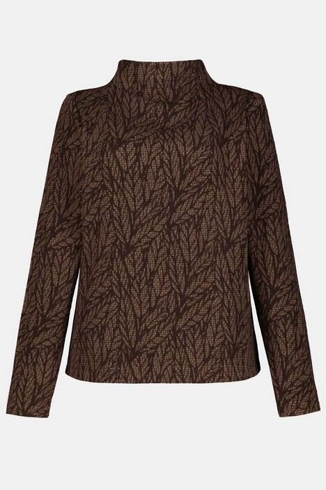 Sweatshirt, gemustert, Stehkragen, Langarm