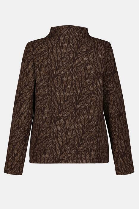 Sweatshirt, gemustert, Stehkragen, Langarm
