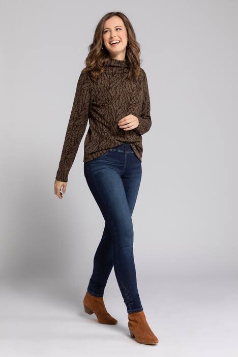 Sweatshirt, gemustert, Stehkragen, Langarm