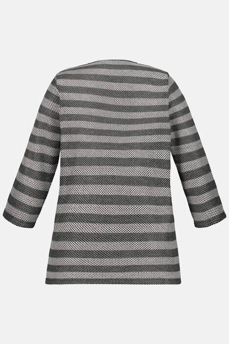 Textured Stripe Round Neck Sweatshirt