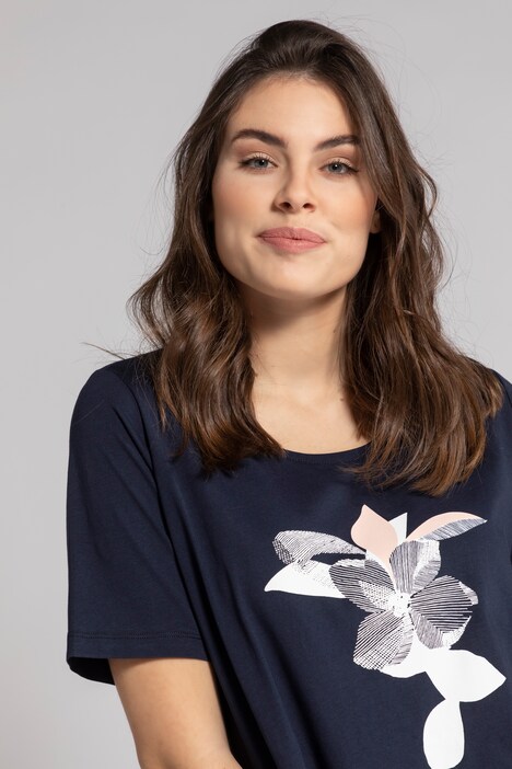 T-shirt, korte mouwen, bloemenmotief, biologisch katoen