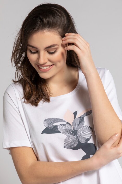 T-shirt, korte mouwen, bloemenmotief, biologisch katoen