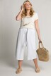 Pantacourt, hauteur mollet, cordon, jersey, coton bio