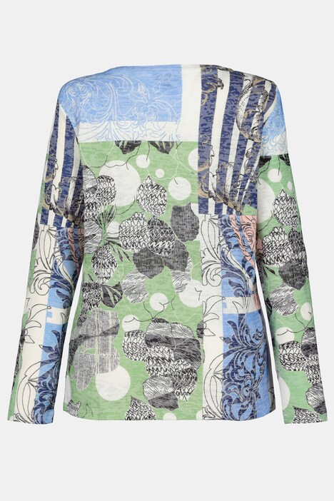 T-Shirt, Patch-Design, leicht oversized, Langarm