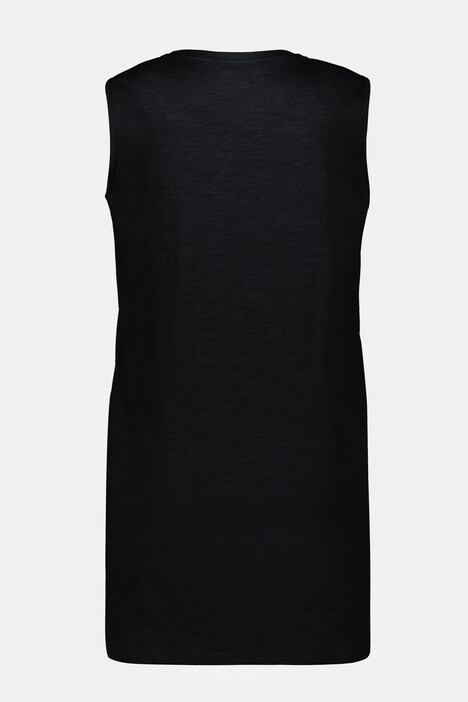 Longtop, Carree-Ausschnitt, ärmellos, Flammjersey