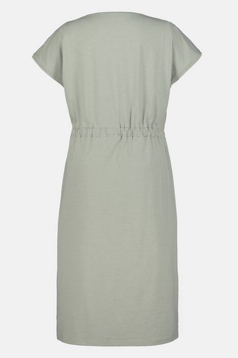 Midikleid, Ringel, Oversized, V-Ausschnitt, Halbarm