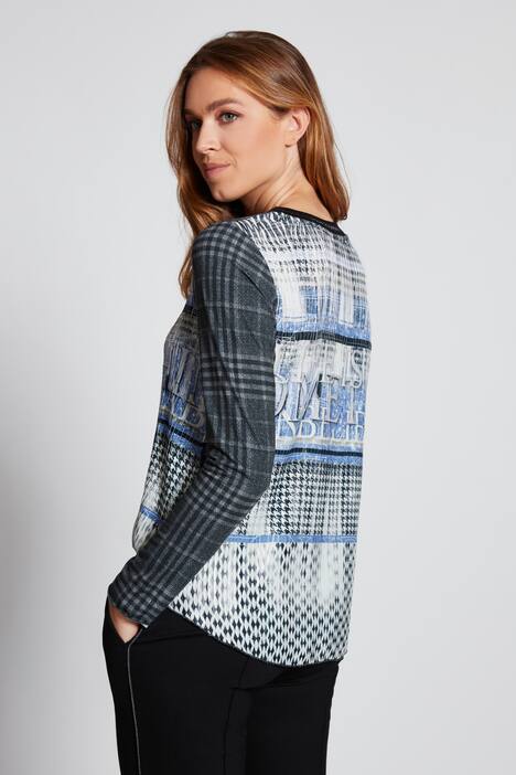 Sweatshirt Identity, Jacquard-Hahnentritt, Langarm