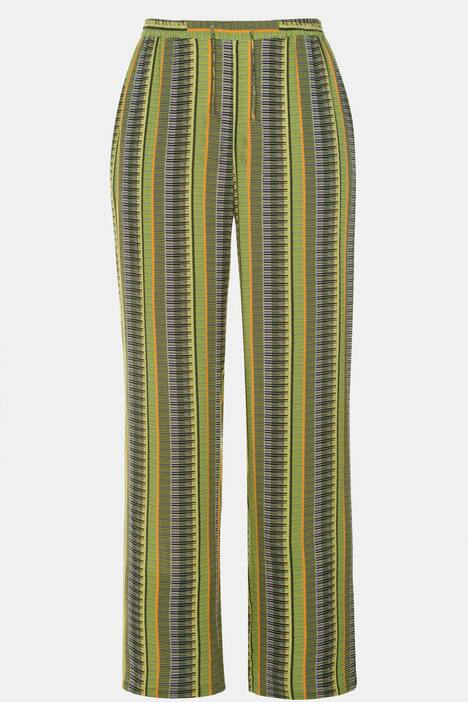 Optic Stripe Tassel Tie Wide Leg Rose Fit Crepe Pants
