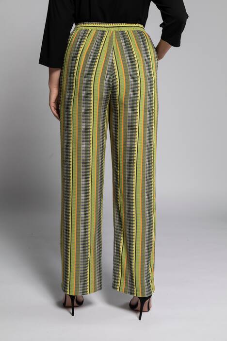 Optic Stripe Tassel Tie Wide Leg Rose Fit Crepe Pants