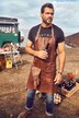 Tablier de cuisine ajustable, en véritable cuir de buffle Pull-Up