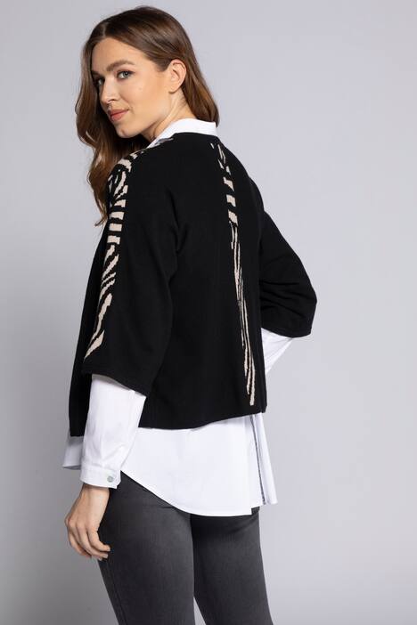 Strickjacke Identity, oversized, offene Form, weite 3/4-Ärmel
