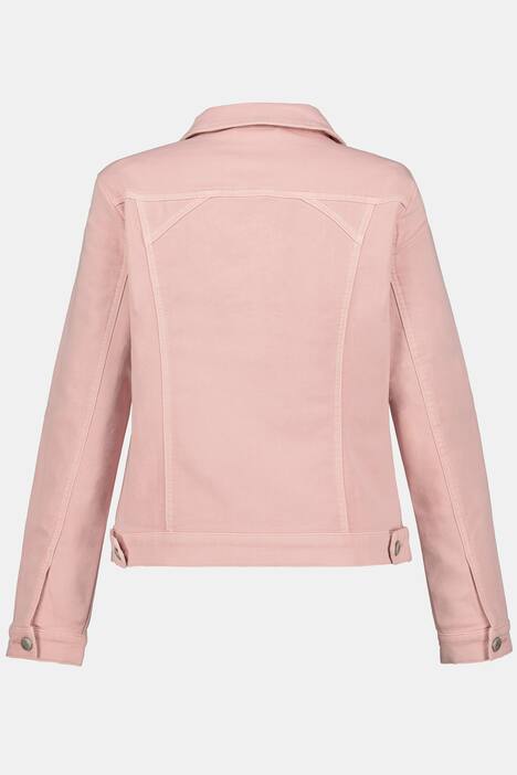 Sweat-Jeansjacke, Biesen, Hemdkragen, Teilungsnähte