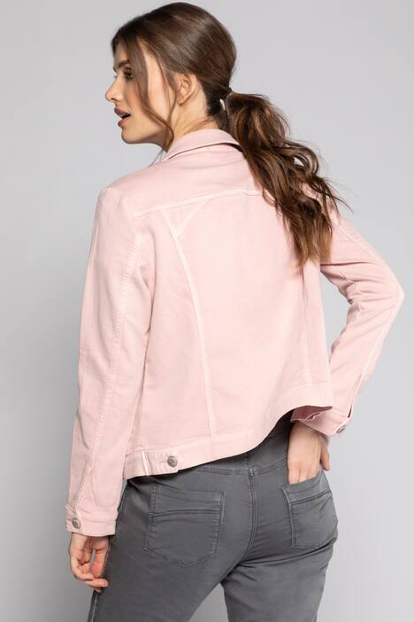 Sweat-Jeansjacke, Biesen, Hemdkragen, Teilungsnähte