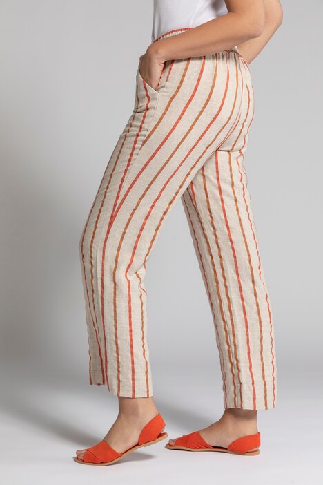 Culotte Mary, Streifen, Elastikbund, Leinenmix