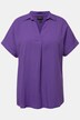 Blusa oversize con bottoni sul retro, piega decorativa e mezze maniche