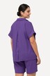 Blusa oversize con bottoni sul retro, piega decorativa e mezze maniche