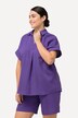 Blusa oversize con bottoni sul retro, piega decorativa e mezze maniche