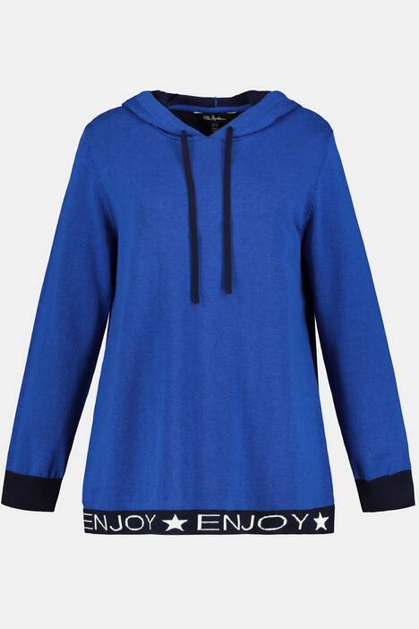 Kapuzenpullover, Statement-Saum, Langarm, Hoodie