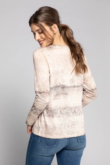 Shirt, Streifen, Statement, Rundhals, Langarm