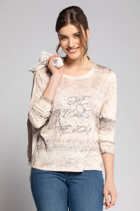 Shirt, Streifen, Statement, Rundhals, Langarm