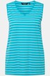 Hauts, lot de 2, rayures/uni, col en V, sans manches