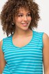 Hauts, lot de 2, rayures/uni, col en V, sans manches