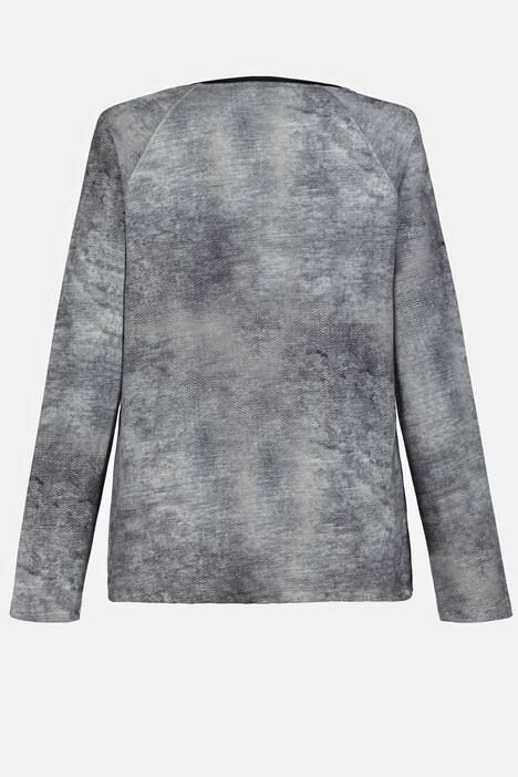 Sweatshirt, bedruckt, Ziersteine, Saumband, Langarm