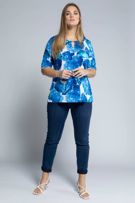 Slinkyshirt, Halbarm, Hortensien Design