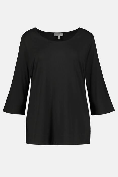 Shirt, Rundhals, 3/4-Ärmel, Taille hinten gesmokt
