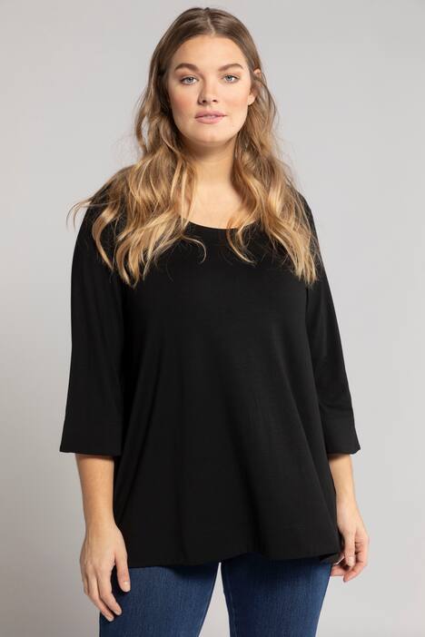 Shirt, Rundhals, 3/4-Ärmel, Taille hinten gesmokt