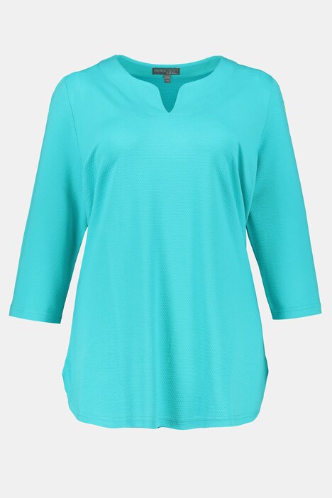 Shirt, Tunika-Ausschnitt, 3/4-Arm, Piqué-Jersey