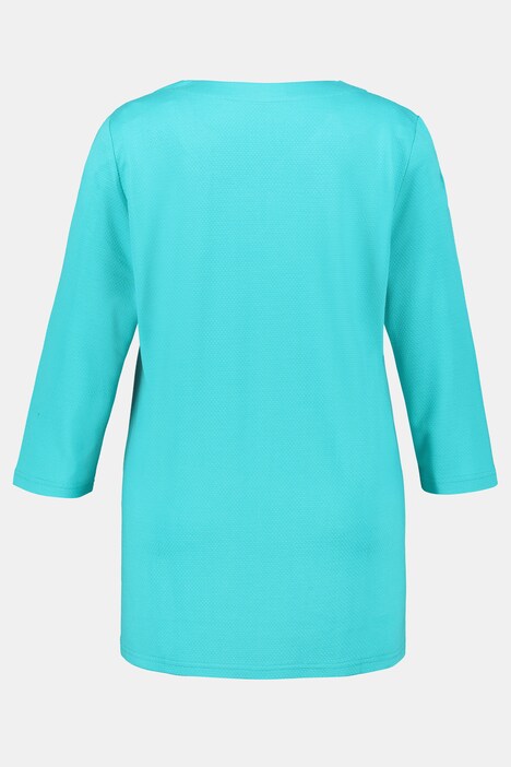 Shirt, Tunika-Ausschnitt, 3/4-Arm, Piqué-Jersey
