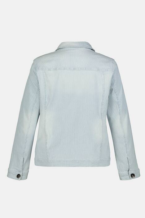 Light Stripe Button Front Stretch Denim Jacket