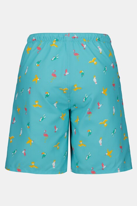 Bermuda, Vogelmuster, Elastikbund, Taschen