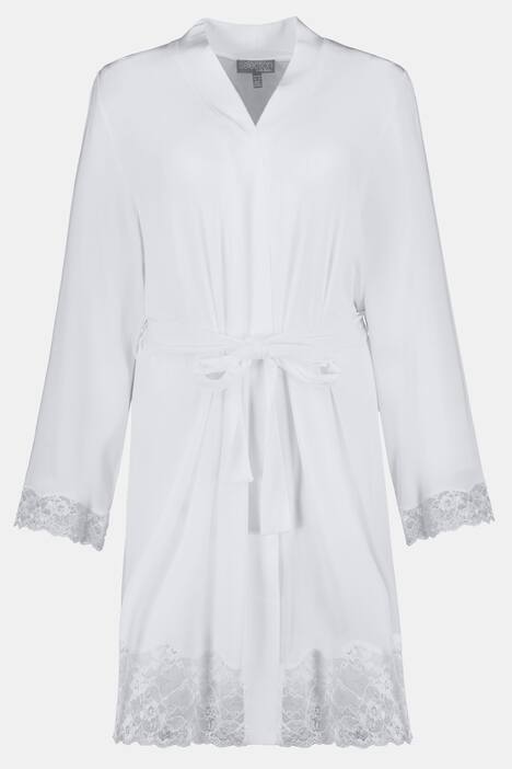 Kimono, Stickereien, Oversized, schimmernder Satin
