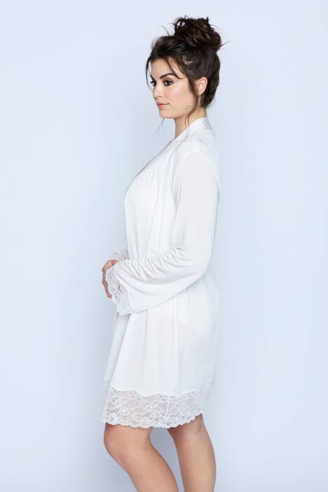 Kimono, Stickereien, Oversized, schimmernder Satin