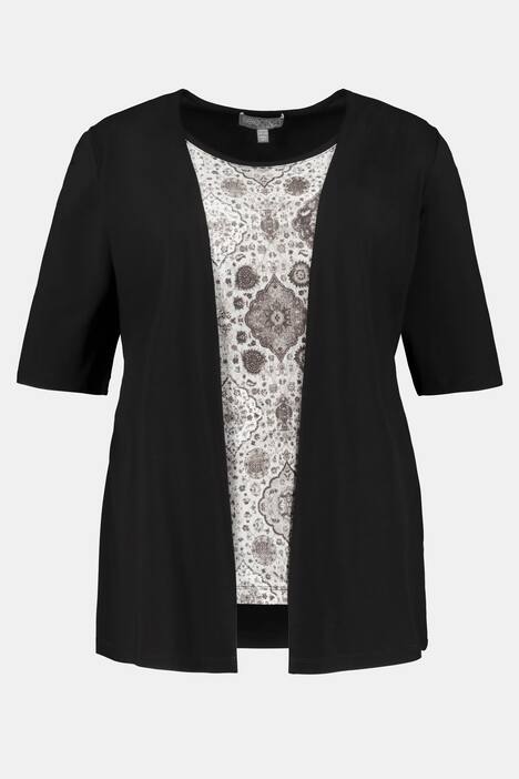 2-in-1-Shirt, Rundhals, Halbarm, Carpet-Design