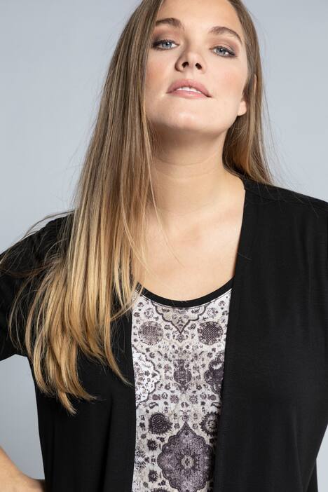 2-in-1-Shirt, Rundhals, Halbarm, Carpet-Design