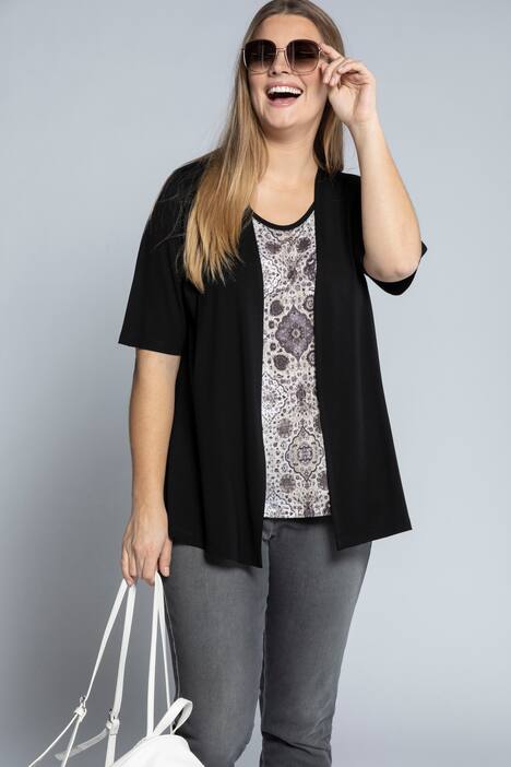 2-in-1-Shirt, Rundhals, Halbarm, Carpet-Design